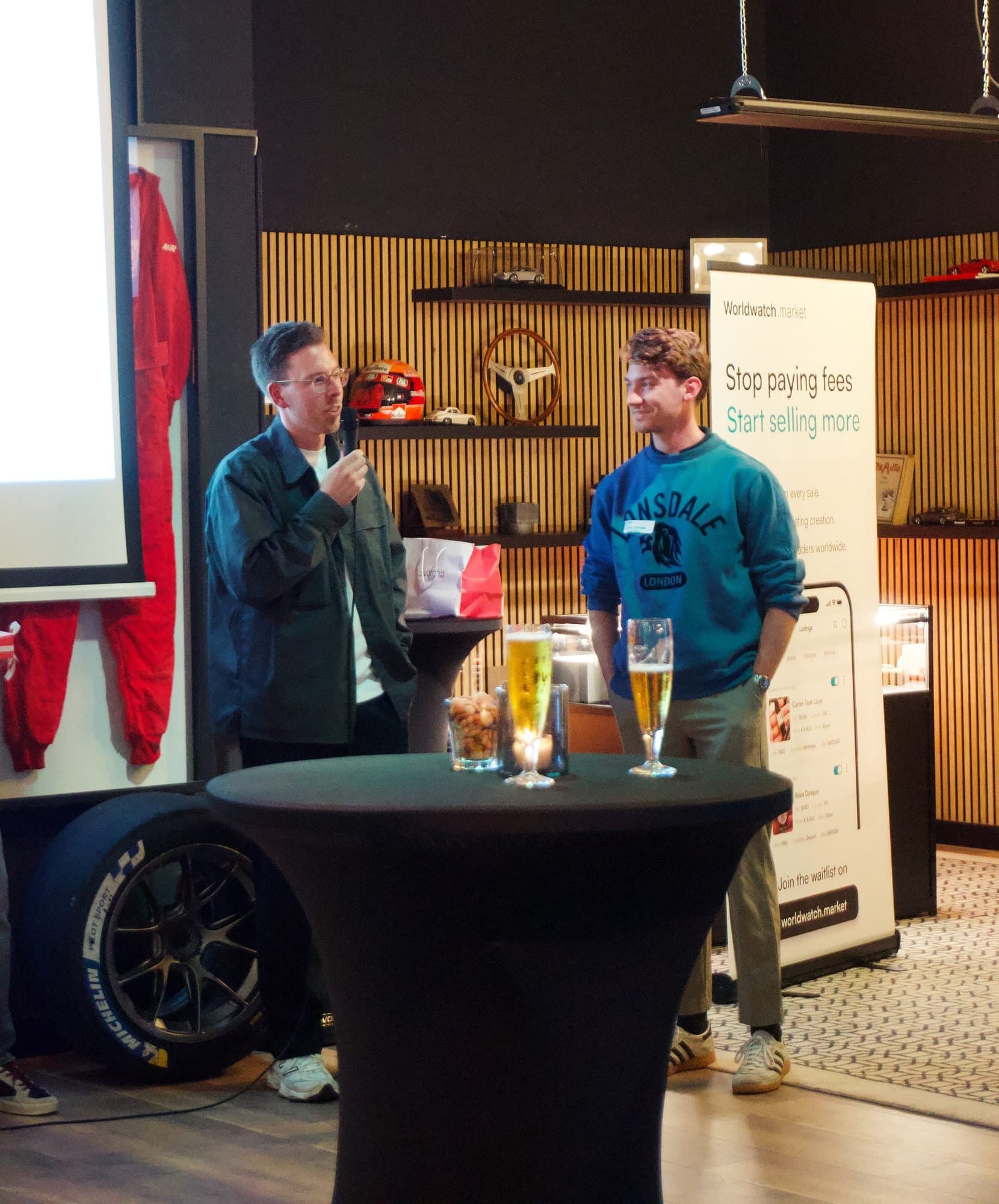 A host with a microphone at the Worldwatch launch