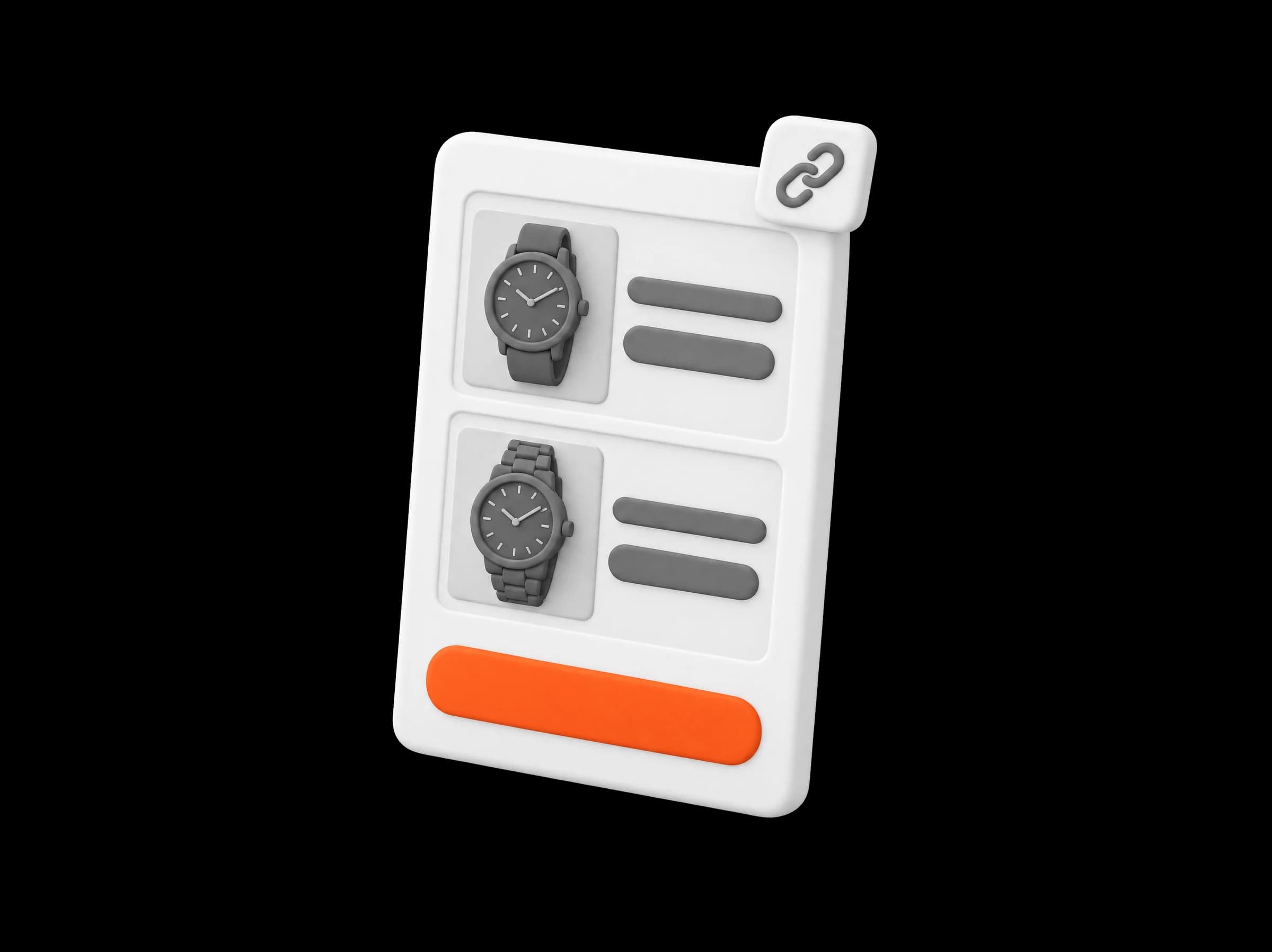 One offer card holding two watches, each on its own row with its own price, and an orange accept bar